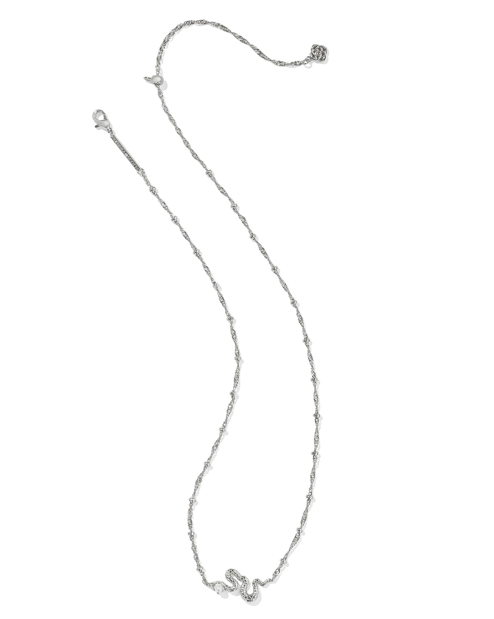 Lyle Silver Snake Short Pendant Necklace in Freshwater Cultured